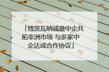 博茨瓦纳诚邀中企共拓非洲市场 与多家中企达成合作协议