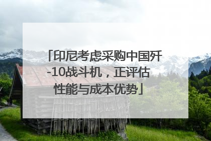 印尼考虑采购中国歼-10战斗机，正评估性能与成本优势
