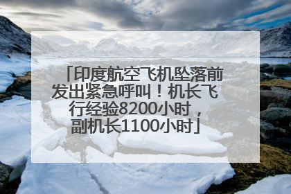 印度航空飞机坠落前发出紧急呼叫！机长飞行经验8200小时，副机长1100小时