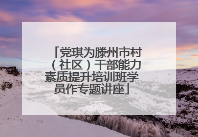 党琪为滕州市村（社区）干部能力素质提升培训班学员作专题讲座