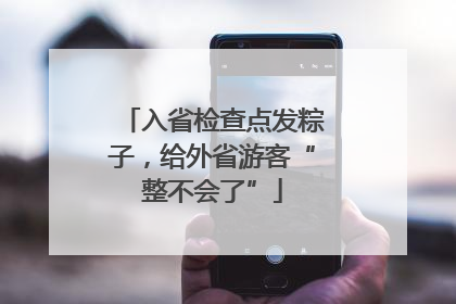 入省检查点发粽子，给外省游客“整不会了”