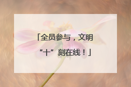全员参与，文明“十”刻在线！