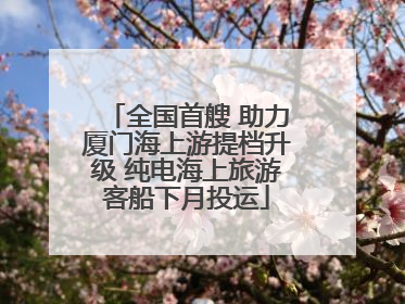全国首艘 助力厦门海上游提档升级 纯电海上旅游客船下月投运