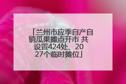 兰州市应季自产自销瓜果摊点开市 共设置424处、2027个临时摊位