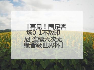 再见！国足客场0-1不敌印尼 连续六次无缘晋级世界杯