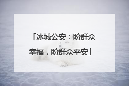 冰城公安：盼群众幸福，盼群众平安