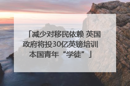 减少对移民依赖 英国政府将投30亿英镑培训本国青年“学徒”