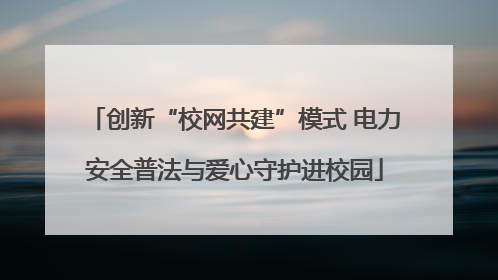 创新“校网共建”模式 电力安全普法与爱心守护进校园