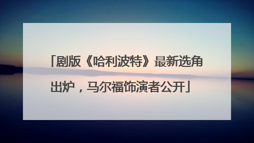 剧版《哈利波特》最新选角出炉，马尔福饰演者公开