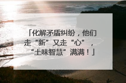 化解矛盾纠纷，他们走“新”又走“心”，“土味智慧”满满！