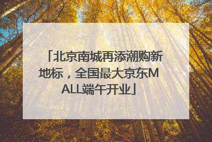 北京南城再添潮购新地标，全国最大京东MALL端午开业