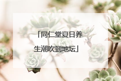 同仁堂夏日养生潮吹到地坛