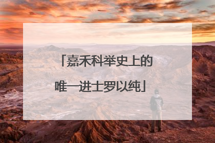 嘉禾科举史上的唯一进士罗以纯