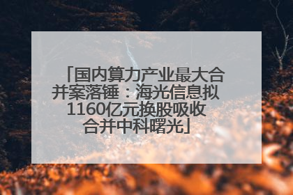 国内算力产业最大合并案落锤：海光信息拟1160亿元换股吸收合并中科曙光