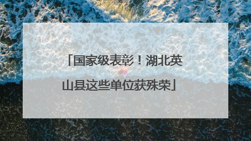 国家级表彰！湖北英山县这些单位获殊荣