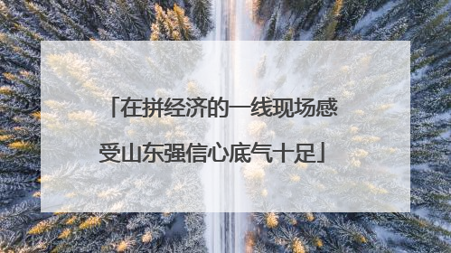 在拼经济的一线现场感受山东强信心底气十足