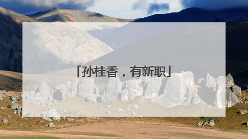 孙桂香，有新职