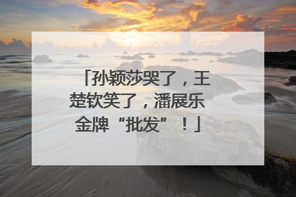 孙颖莎哭了，王楚钦笑了，潘展乐金牌“批发”！