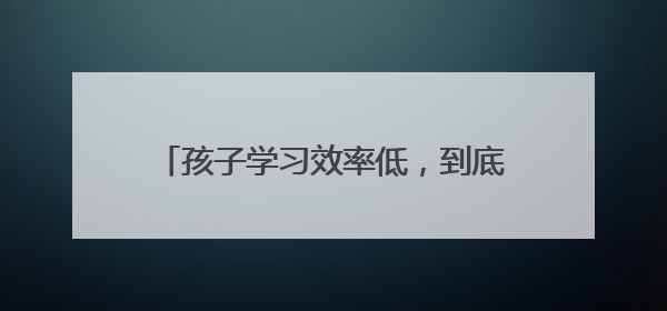 孩子学习效率低，到底怎么破？｜校长来了
