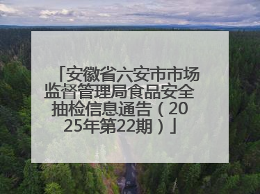 安徽省六安市市场监督管理局食品安全抽检信息通告（2025年第22期）