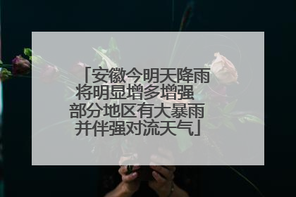 安徽今明天降雨将明显增多增强 部分地区有大暴雨并伴强对流天气
