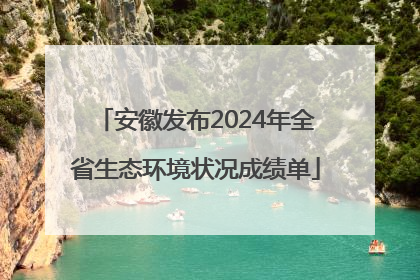 安徽发布2024年全省生态环境状况成绩单