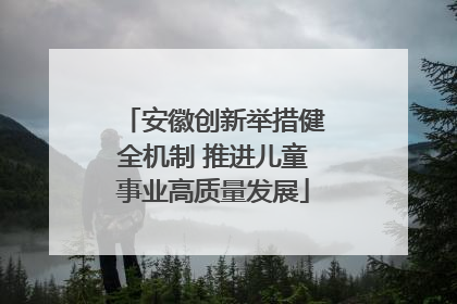 安徽创新举措健全机制 推进儿童事业高质量发展