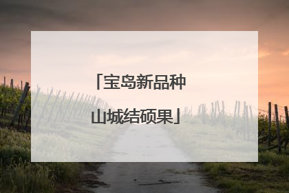 宝岛新品种 山城结硕果