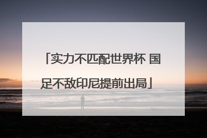 实力不匹配世界杯 国足不敌印尼提前出局