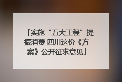 实施“五大工程”提振消费 四川这份《方案》公开征求意见