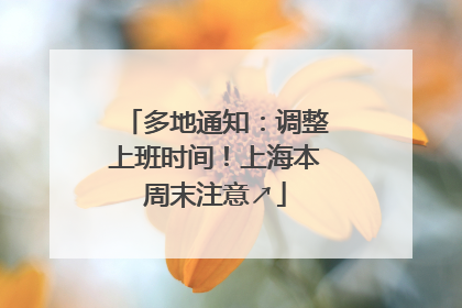 多地通知：调整上班时间！上海本周末注意↗