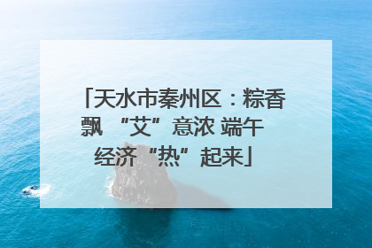 天水市秦州区：粽香飘 “艾”意浓 端午经济“热”起来