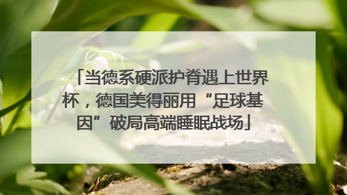 当德系硬派护脊遇上世界杯，德国美得丽用“足球基因”破局高端睡眠战场