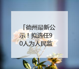 德州最新公示！拟选任90人为人民监督员