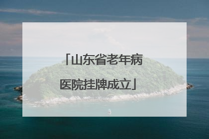 山东省老年病医院挂牌成立