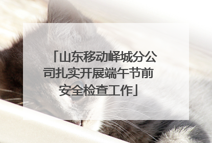 山东移动峄城分公司扎实开展端午节前安全检查工作