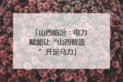 山西临汾：电力赋能让“山西智造”开足马力