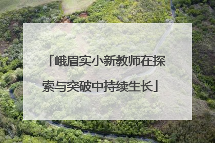 峨眉实小新教师在探索与突破中持续生长