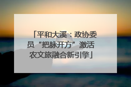 平和大溪：政协委员“把脉开方”激活农文旅融合新引擎