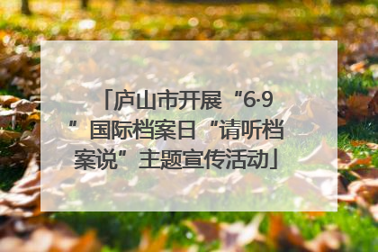 庐山市开展“6·9”国际档案日“请听档案说”主题宣传活动