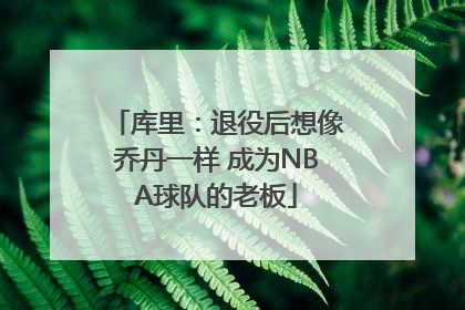 库里：退役后想像乔丹一样 成为NBA球队的老板