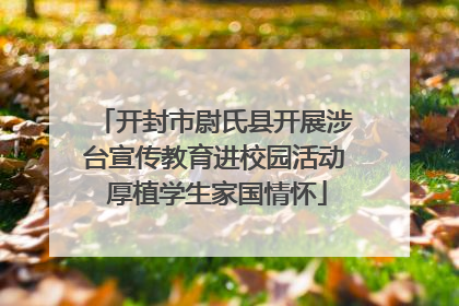 开封市尉氏县开展涉台宣传教育进校园活动 厚植学生家国情怀