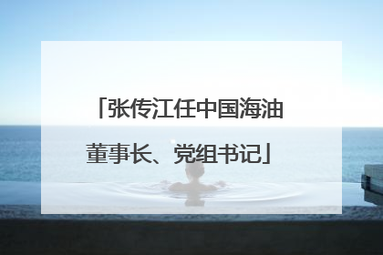 张传江任中国海油董事长、党组书记