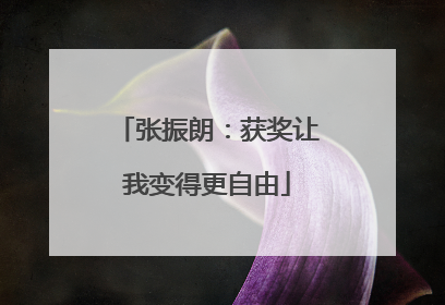 张振朗：获奖让我变得更自由