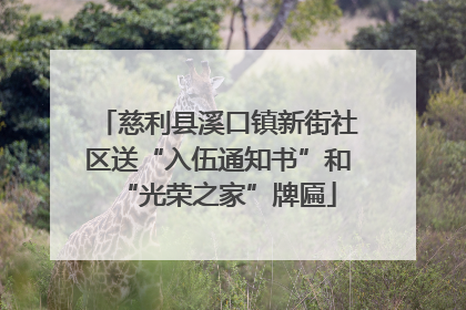 慈利县溪口镇新街社区送“入伍通知书”和“光荣之家”牌匾