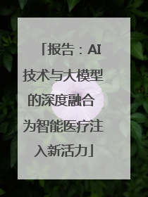 报告：AI技术与大模型的深度融合 为智能医疗注入新活力
