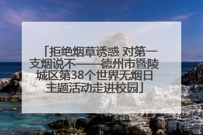 拒绝烟草诱惑 对第一支烟说不——德州市暨陵城区第38个世界无烟日主题活动走进校园