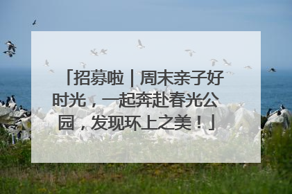 招募啦｜周末亲子好时光，一起奔赴春光公园，发现环上之美！