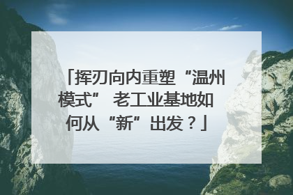 挥刃向内重塑“温州模式” 老工业基地如何从“新”出发？