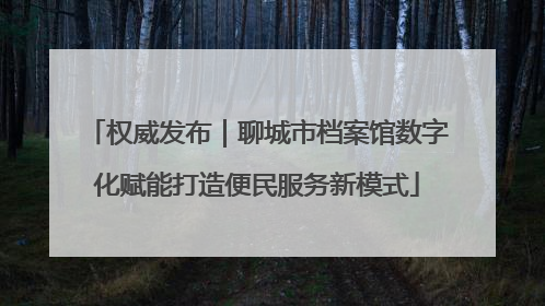 权威发布｜聊城市档案馆数字化赋能打造便民服务新模式